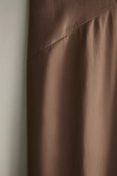 CHEMISE DE NUIT SATIN FRONCÉE - Marron de Zara - Image 4