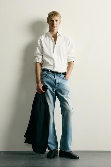 JEANS BOCA DE SINO - Azul-médio da Zara