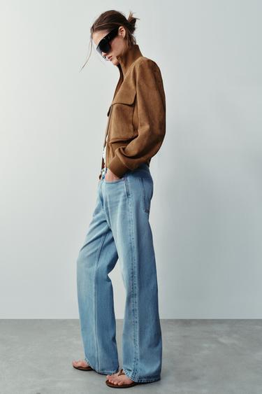 FAUX SUEDE BOMBER JACKET - camel by Zara