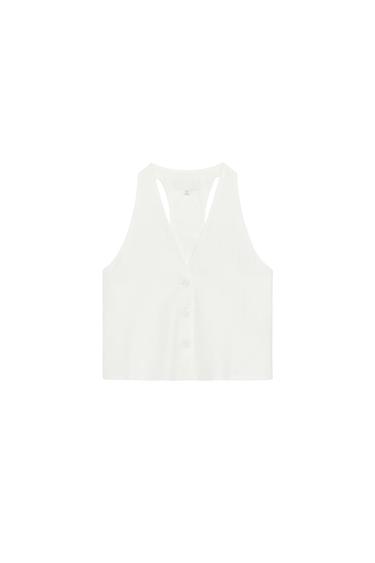 BUTTONED WAISTCOAT - Oyster-white by Zara