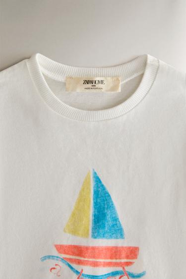 T-SHIRT ENFANT "À BORD" - Blanc cassé de Zara - Image 1