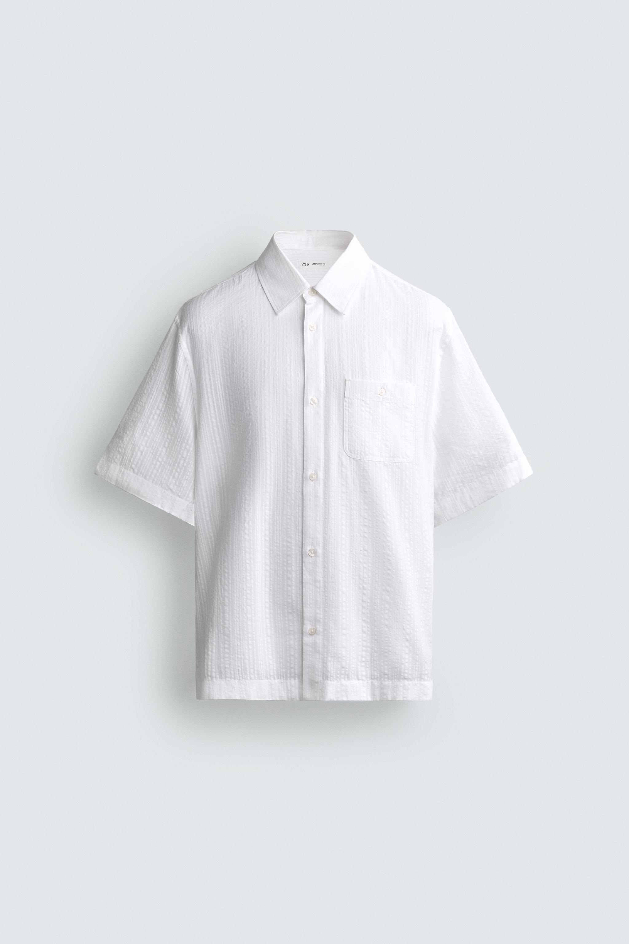 STRIPED JACQUARD SHIRT - White | ZARA United States