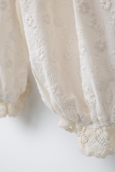 EMBROIDERED JOGGERS - Ecru by Zara - Image 3