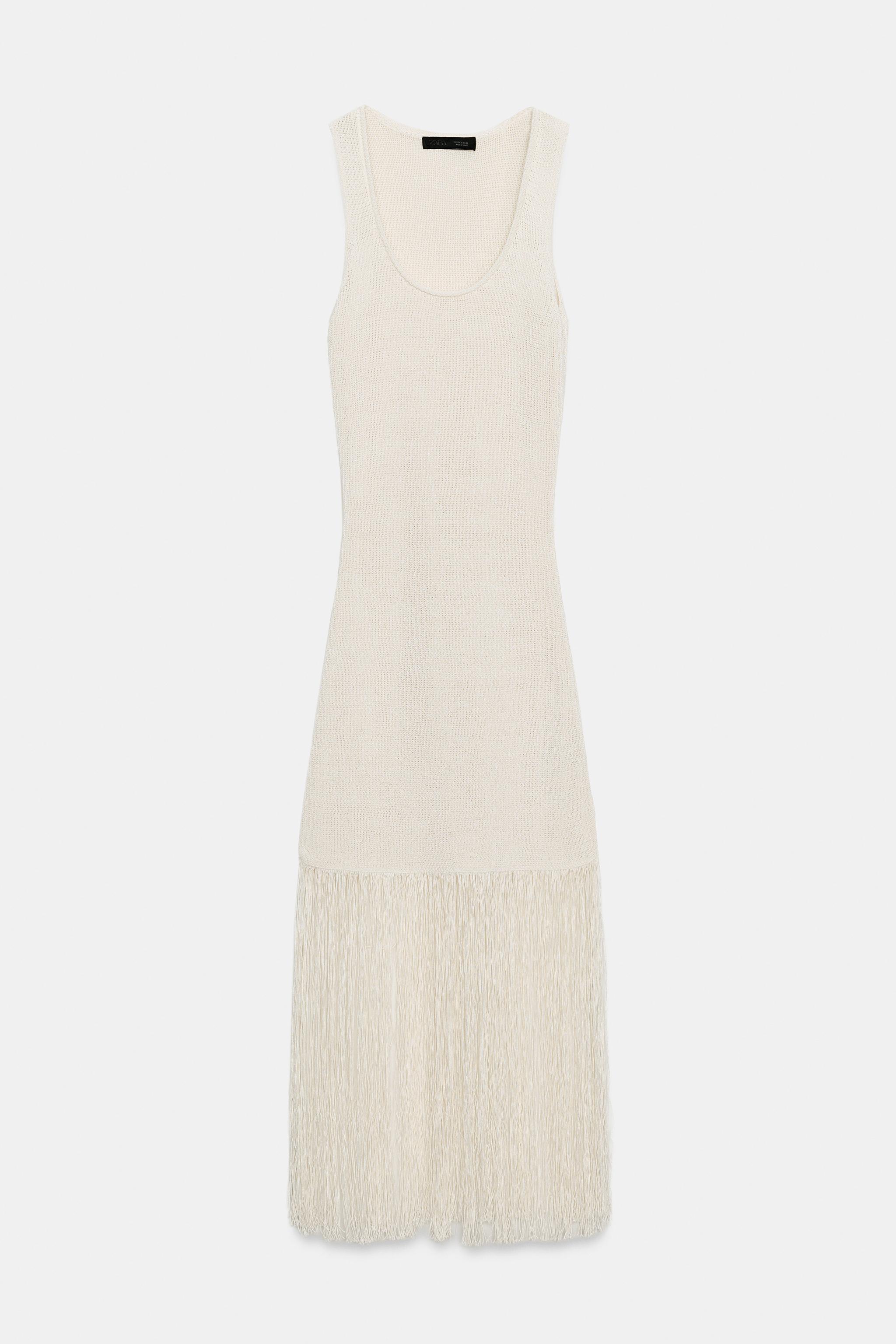 FRINGED KNIT DRESS