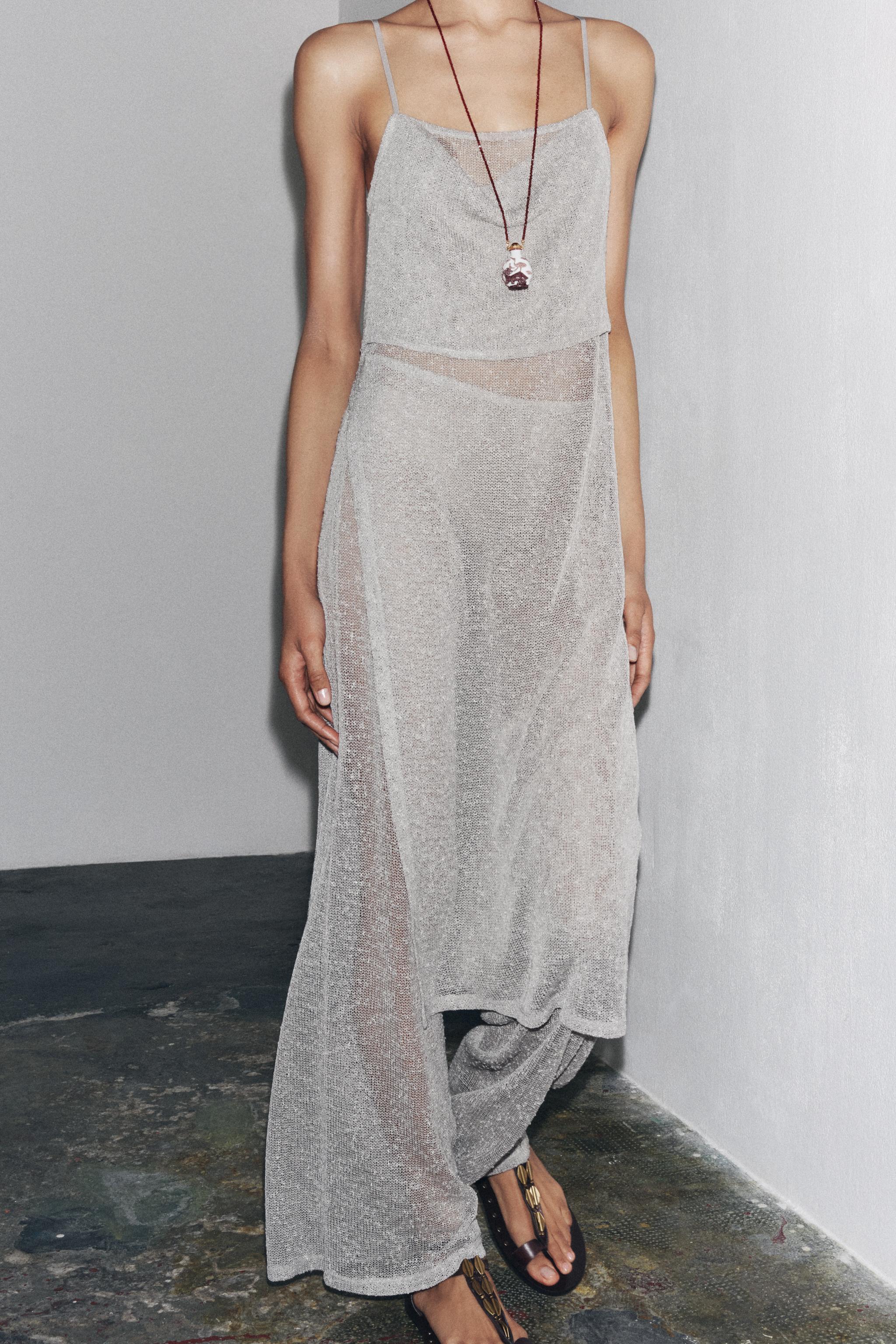 CUT OUT KNIT LONG TOP - Light gray | ZARA United States