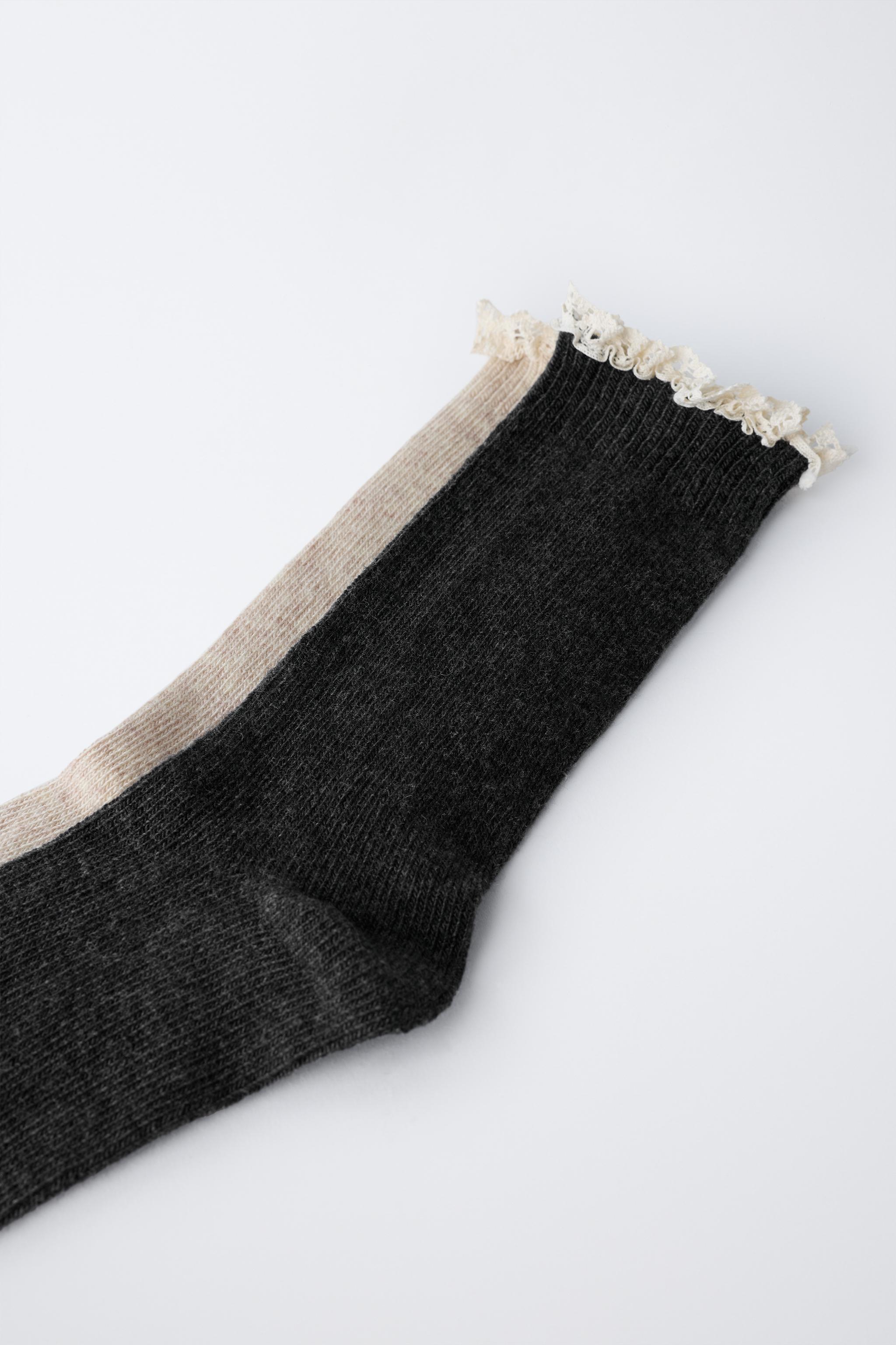 TWO-PACK OF LACE TRIMMED SOCKS