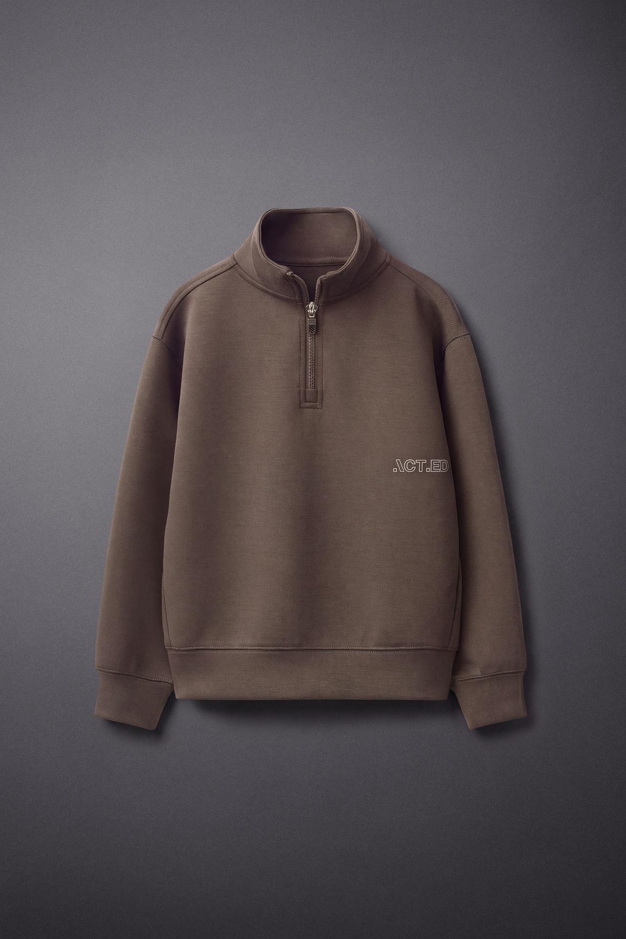 SPORTY TEXT SWEATSHIRT — Brown