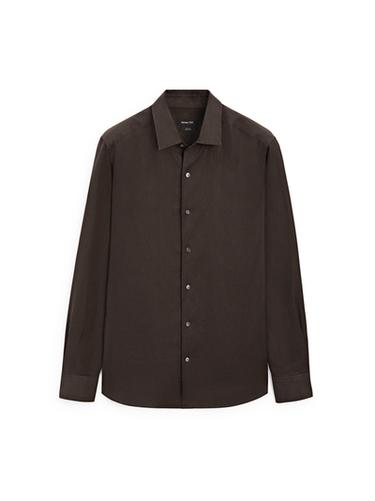 Zara Lightweight regular fit linen shirt - Brown