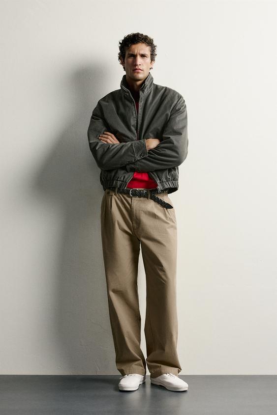 WAXED-EFFECT REGULAR FIT JACKET - Green by Zara - Image 0