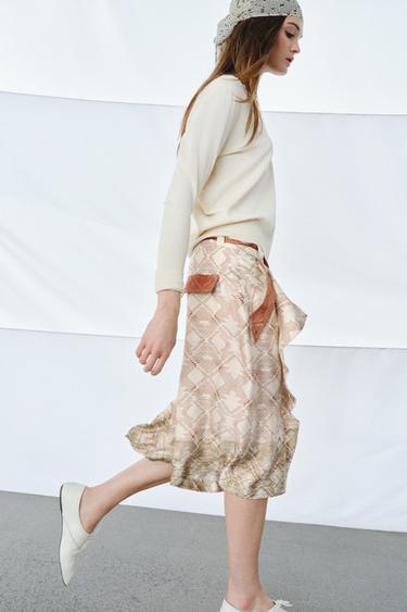 SHORT FLUID IMPRIMÉ ZW COLLECTION - Écru de Zara - Image 3