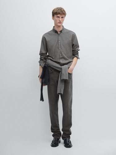 Zara Regular fit check shirt - Gray