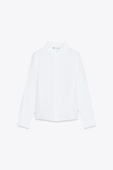 ZW COLLECTION 100% LINEN SHIRT - Oyster-white by Zara