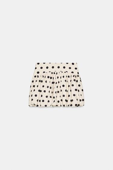 JUPE-PANTALON BALLON À POIS - Écru / Noir de Zara - Image 8
