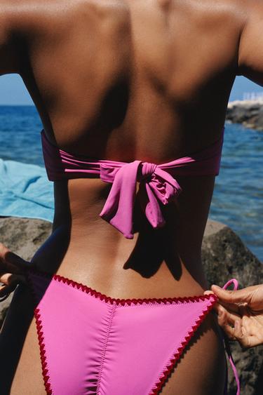 SEAMED BIKINI BOTTOMS - Fuchsia by Zara
