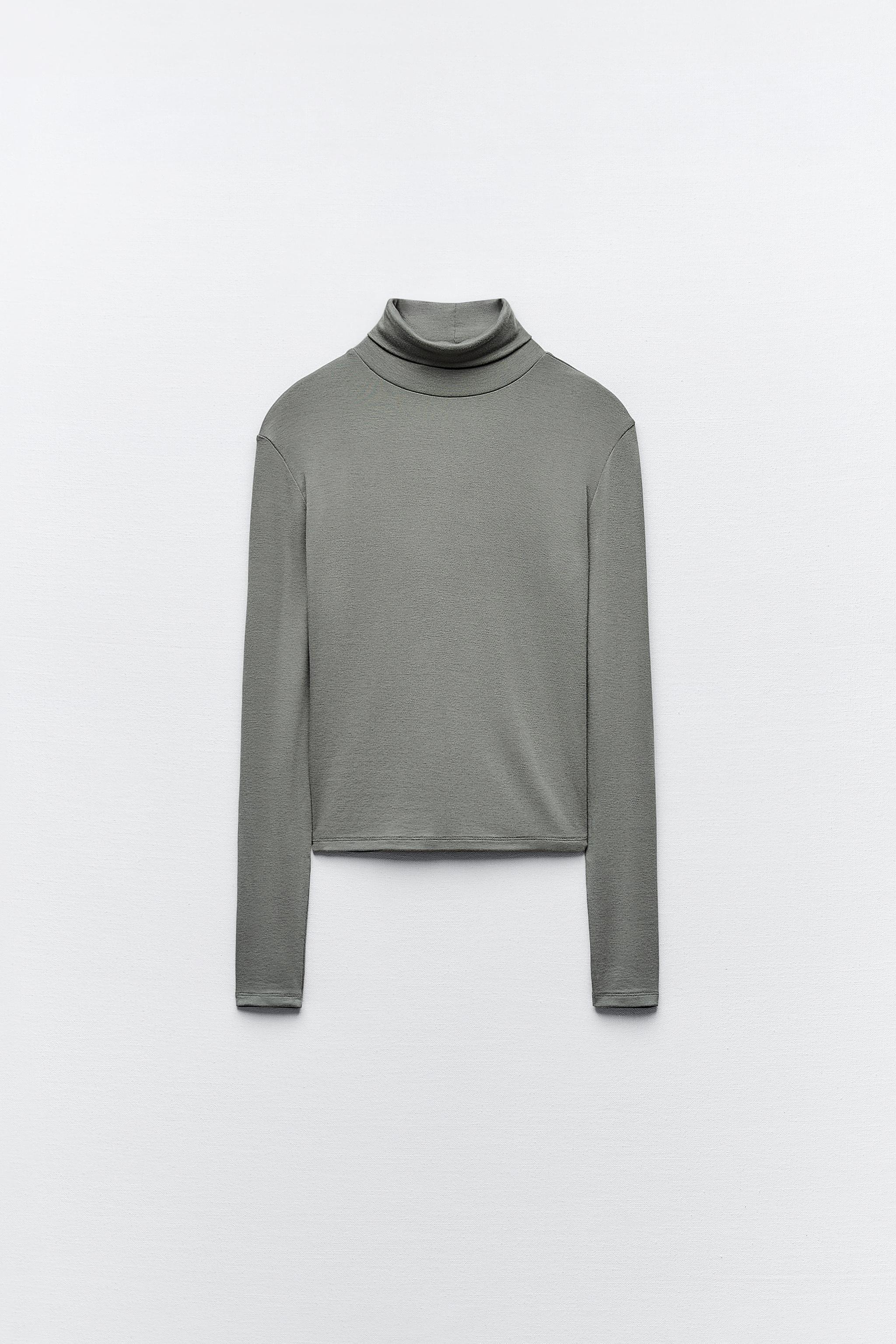 Turtleneck t shirt mens on sale zara