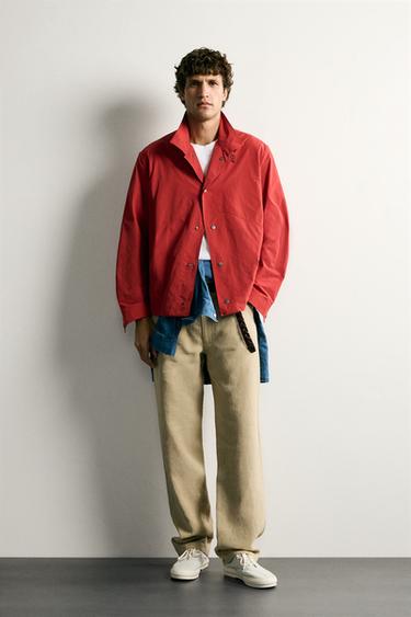 LIGHTWEIGHT TECHNICAL REGULAR FIT OVERSHIRT - Red by Zara - Image 0