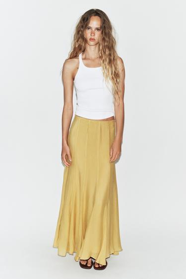 FLOWING LONG SKIRT - Mustard by Zara - Image 0