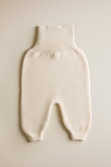 Zara BABY KNIT LEGGINGS - Ecru