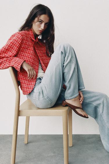 TEXTURED DOUBLE-BREASTED BLAZER - Reds by Zara