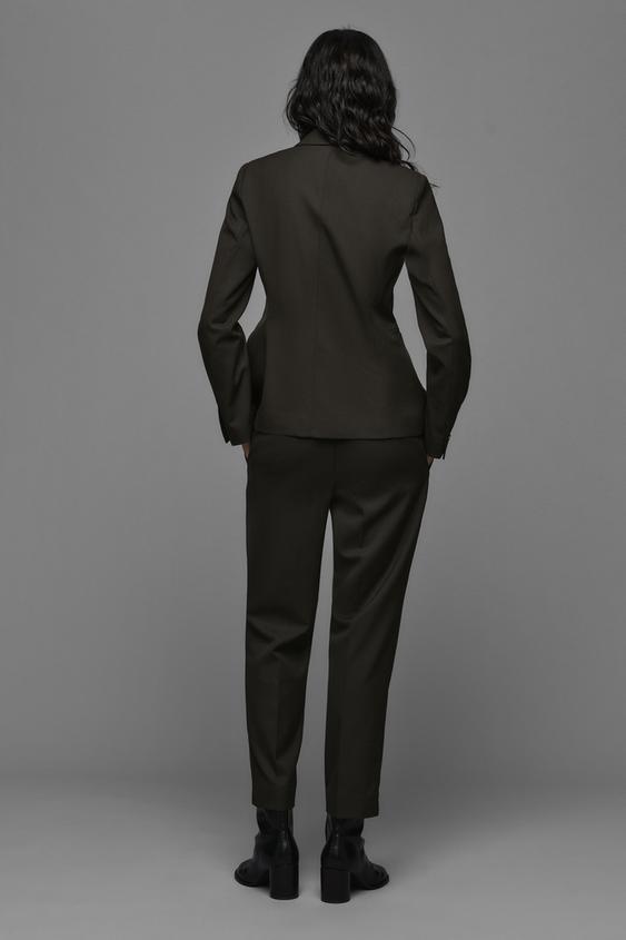 TAILORED BLAZER WITH SHOULDER PADS - Brown by Zara - Image 3