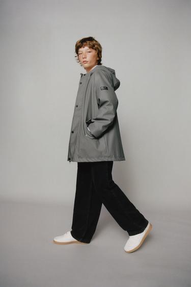 PARKA ENGOMADA WATER REPELLENT - Gris de Zara