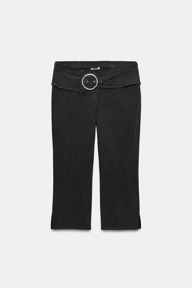 CAPRI TROUSERS WITH BELT - Dark grey by Zara - Image 7