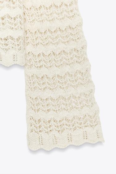 PULL EN MAILLE POINTELLE - Écru de Zara - Image 5
