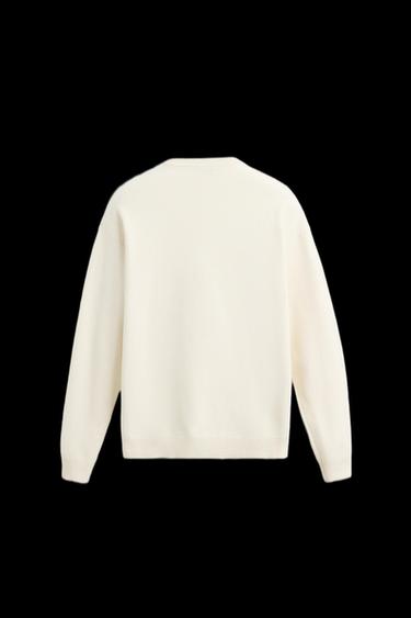 Zara SOFT TEXTURED JUMPER - Oyster-white