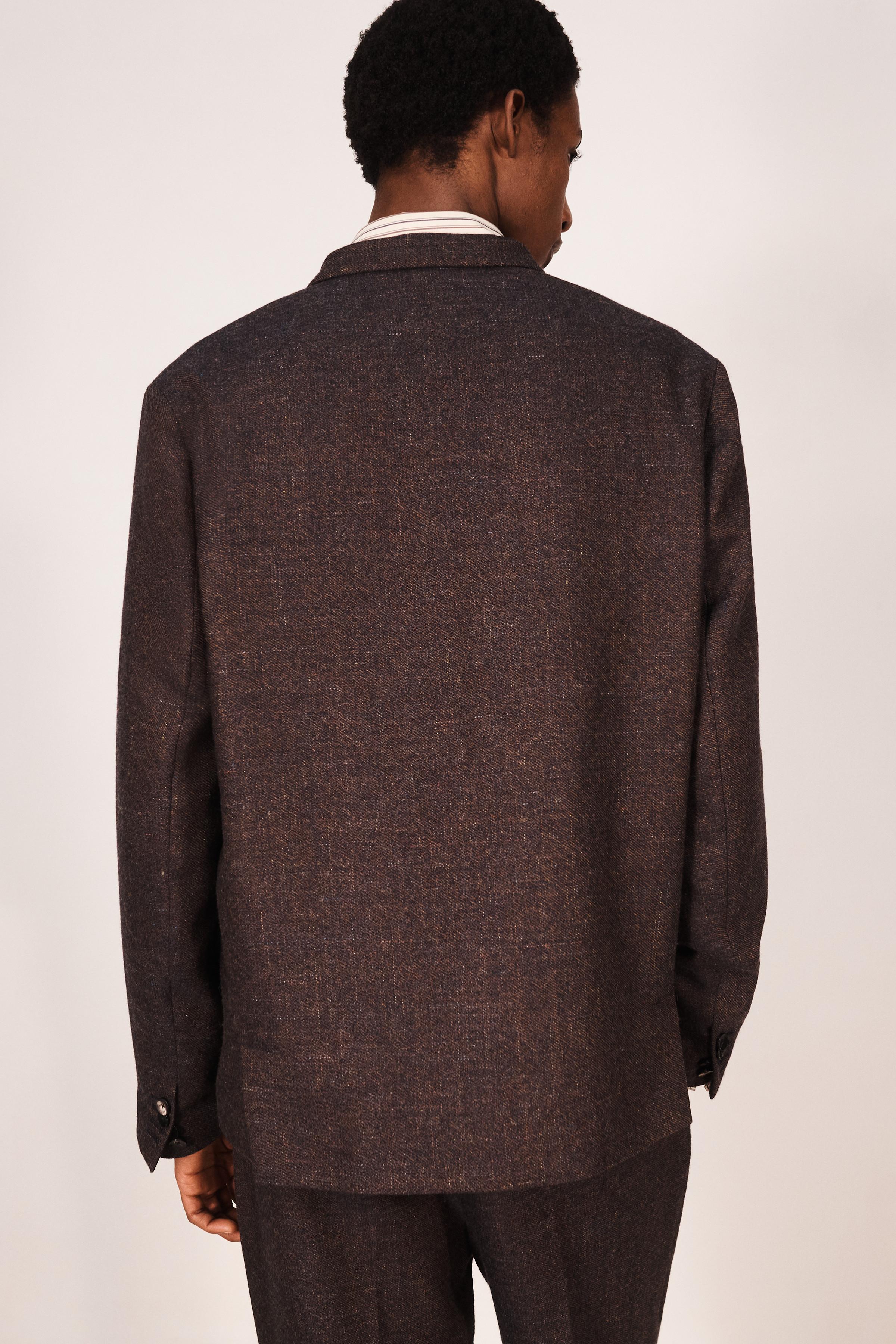 STRUCTURED WOOL-BLEND DOUBLE-BREASTED SUIT BLAZER