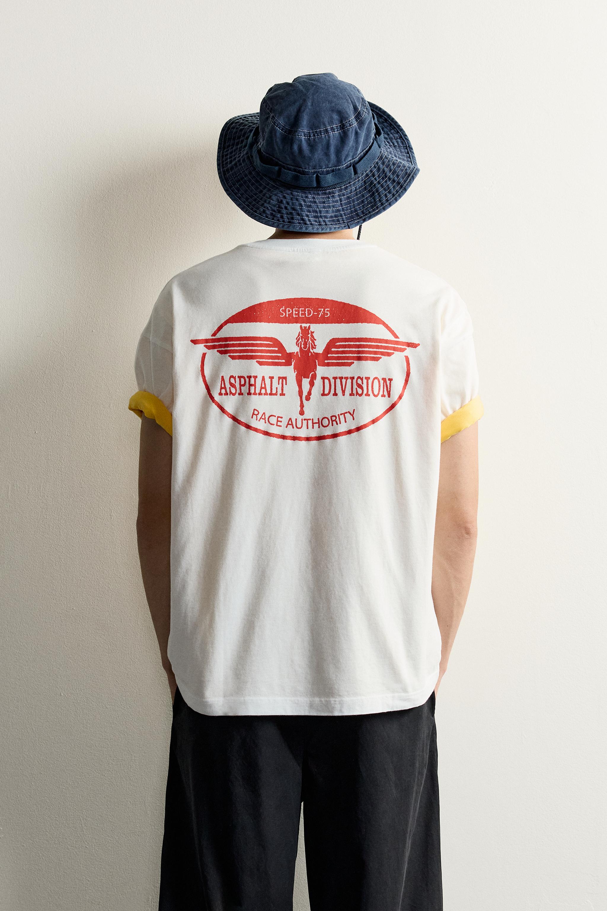 Мужские футболки Zara RELAXED FIT COMBINED GRAPHICS T-SHIRT — фото 3