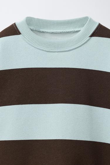 STRIPED SWEATSHIRT - Brown-Blue by Zara - Image 2