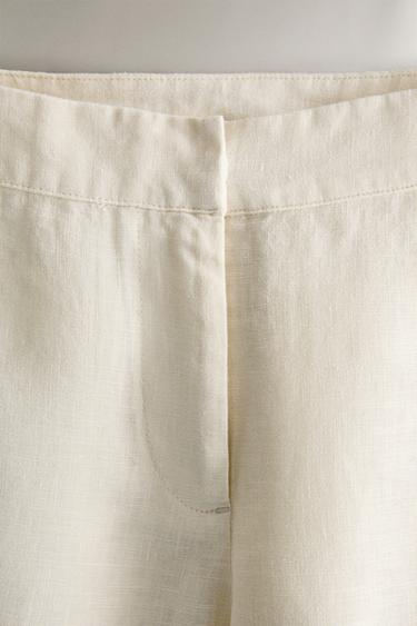 PANTALON LONG LIN UNI - Écru de Zara - Image 2