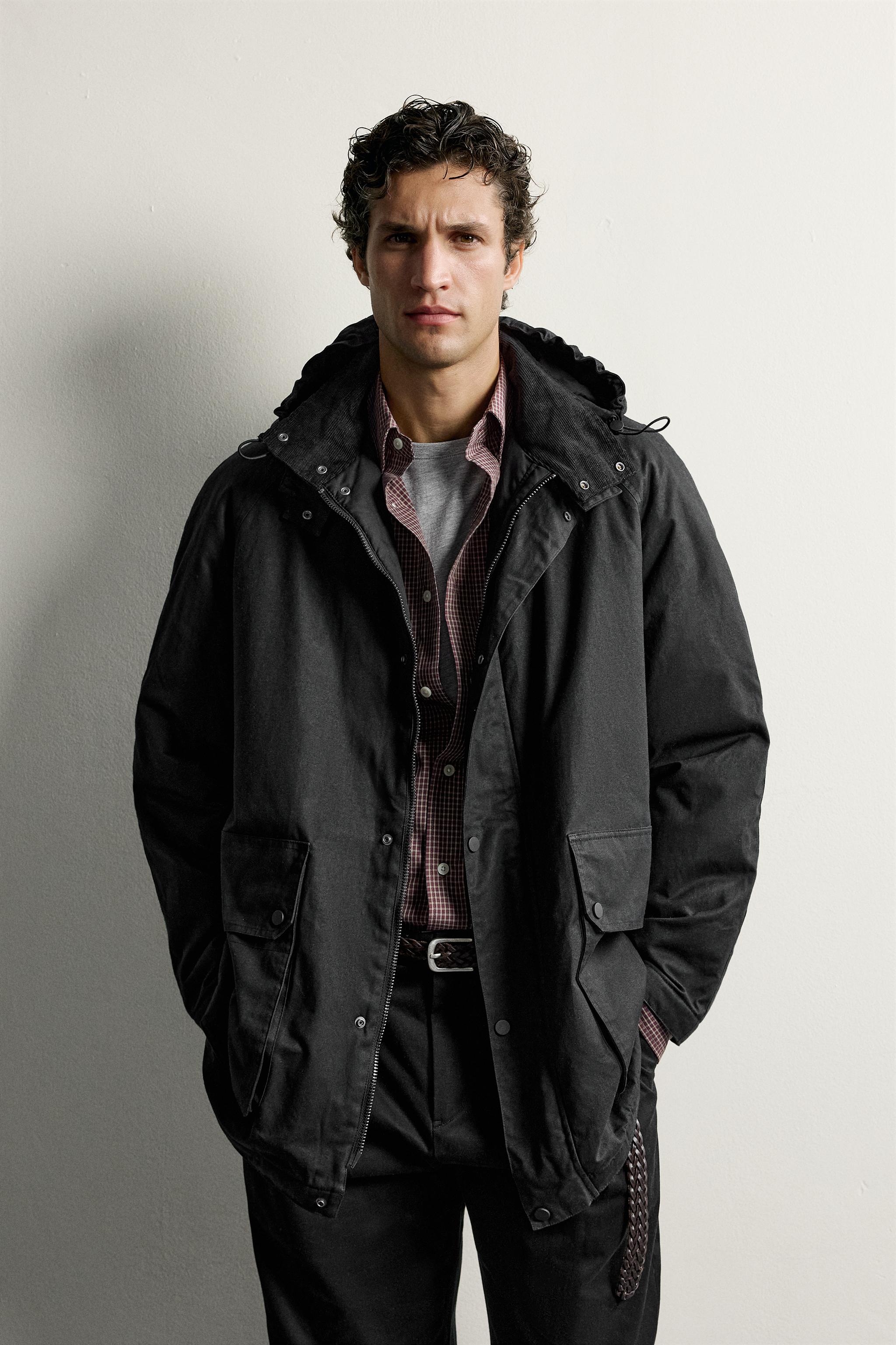 WAXED-EFFECT PADDED JACKET
