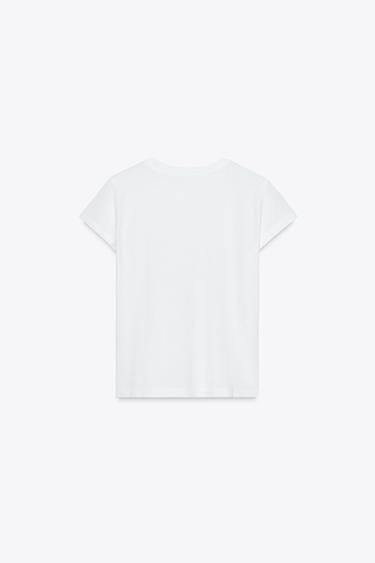 T-SHIRT DÉLAVÉ AVEC POCHE - Blanc de Zara - Image 7