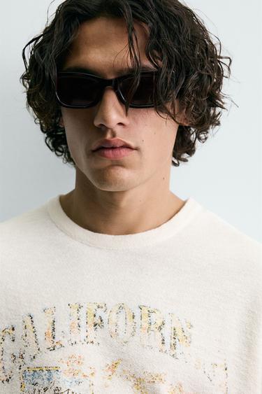 WASHED PRINTED KNIT T-SHIRT - Ecru by Zara - Image 4