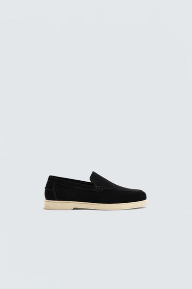 MOCASÍN PIEL CASUAL - Negro de Zara