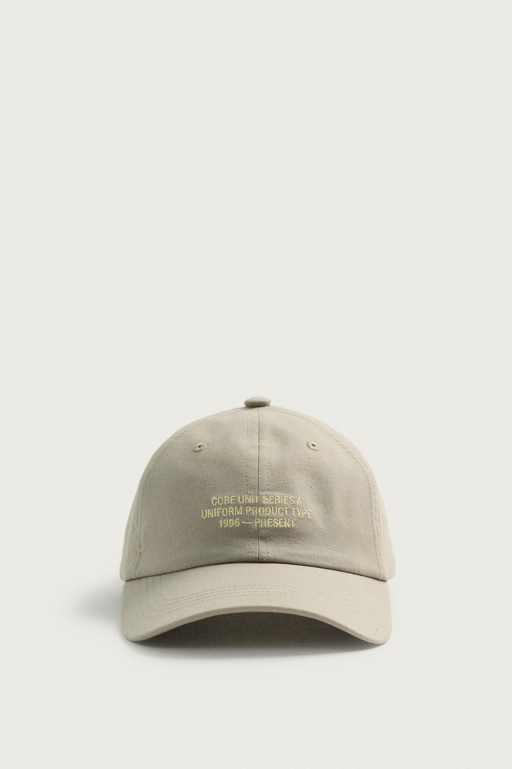 EMBROIDERED TEXT CAP — Gray