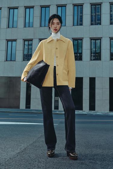 Zara ZW COLLECTION BOOTCUT 高腰牛仔褲 - 藍色