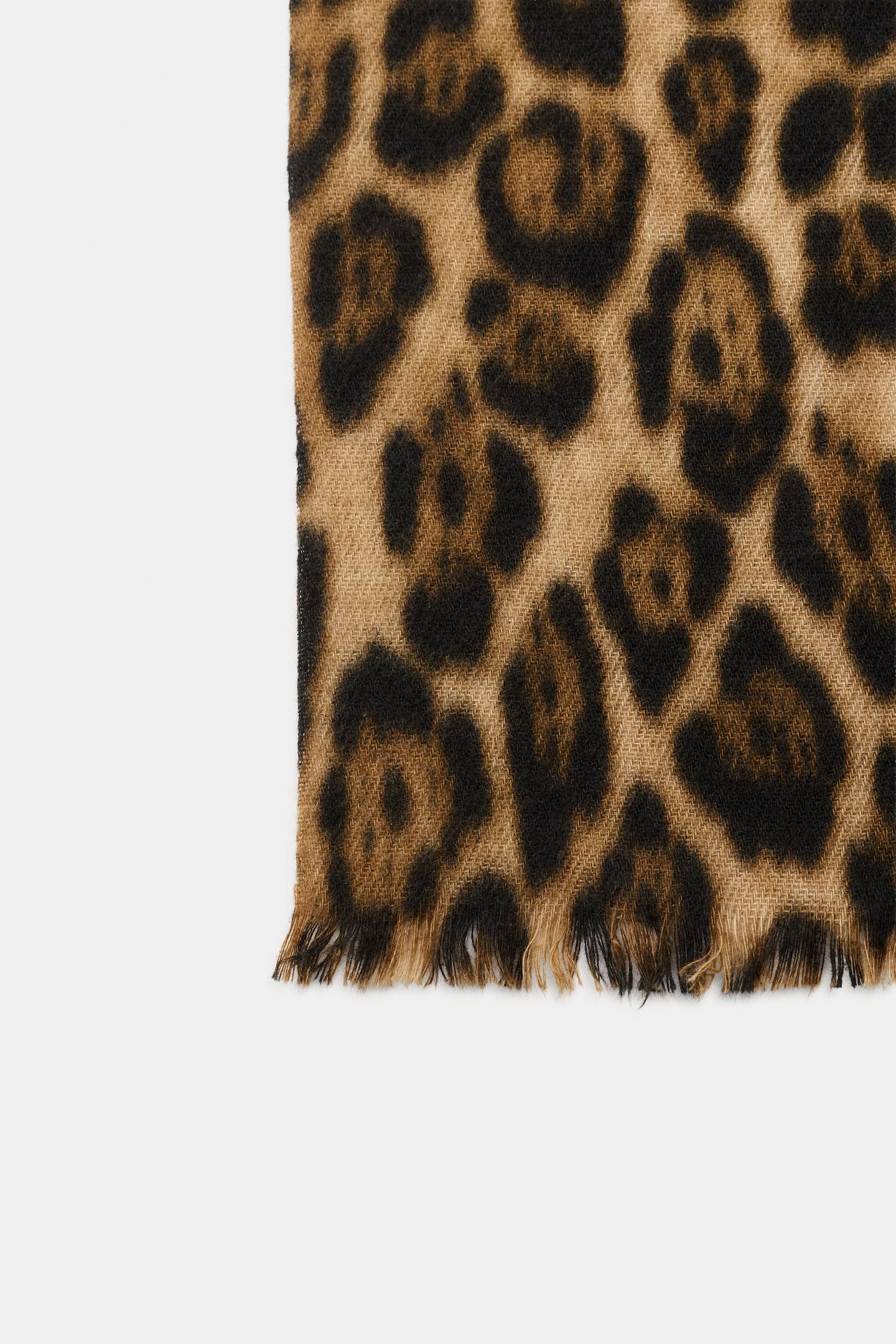Женский шарф Zara Animal Print, цвет: Леопардовый — фото 4