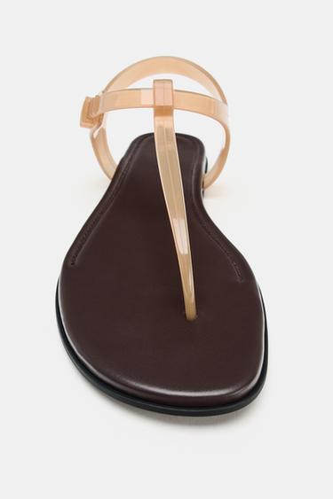 SANDALES À BRIDE JELLY - Marron foncé de Zara - Image 5