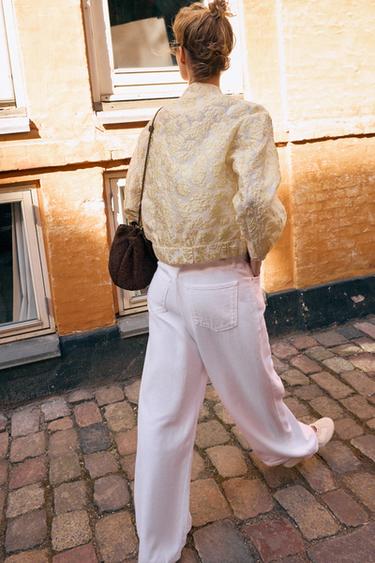 BOMBER JACQUARD - Jaune clair de Zara - Image 4