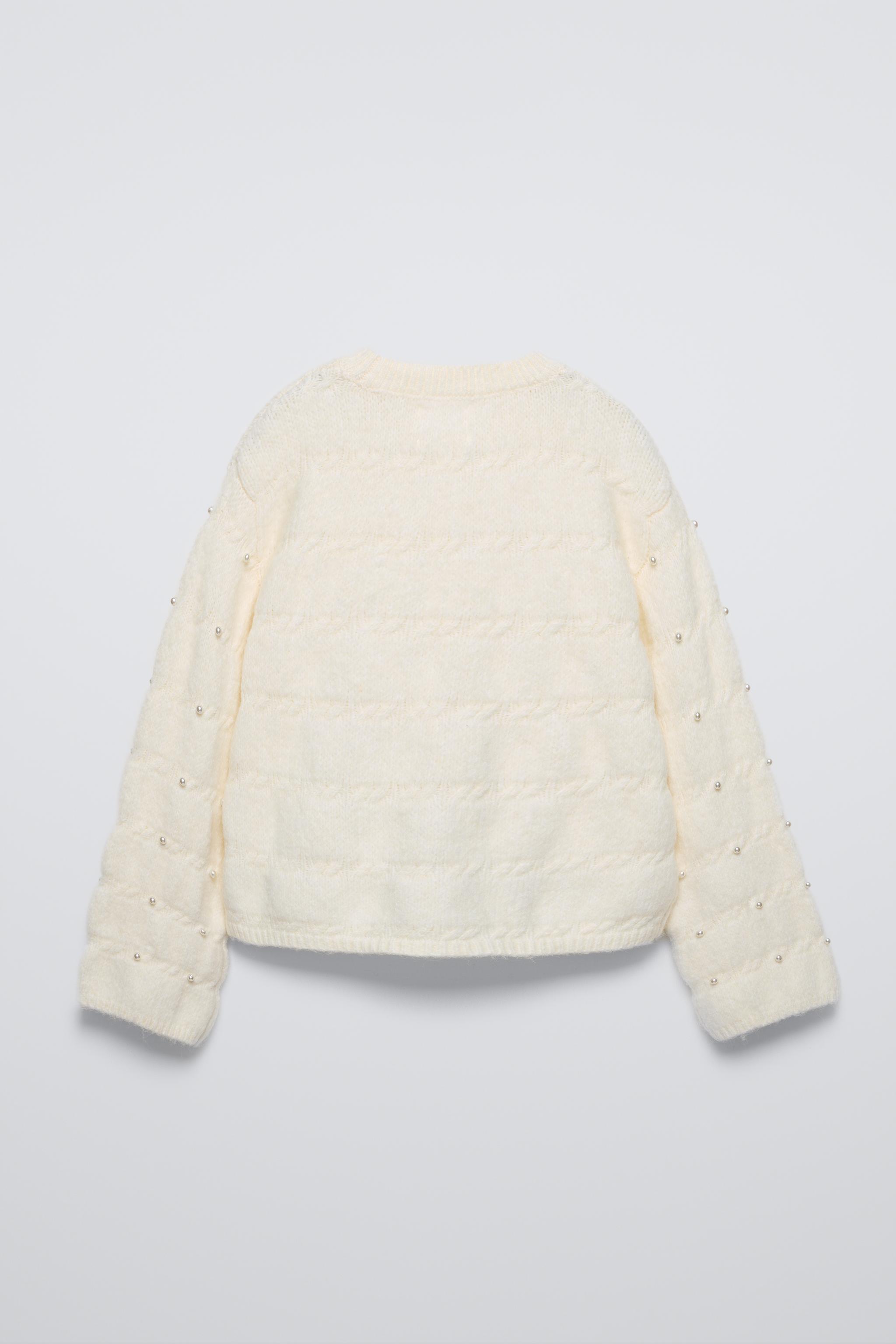 Cream sweater with pearls hotsell