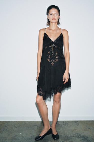 VESTIDO CORTO ASIMÉTRICO ZW COLLECTION - Negro de Zara