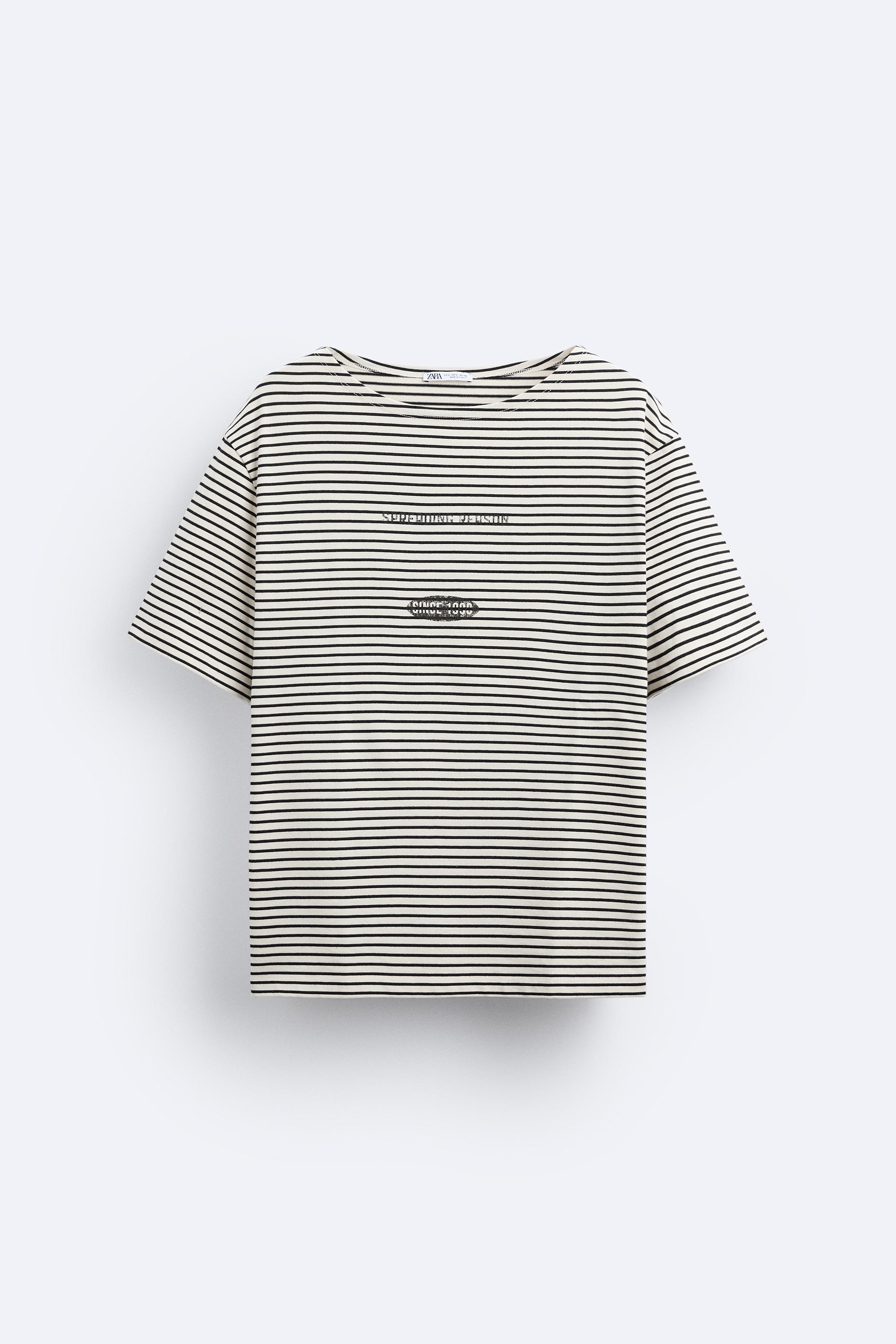 ストライプ Tシャツ - ネイビーブルー/ホワイト | ZARA Japan / 日本