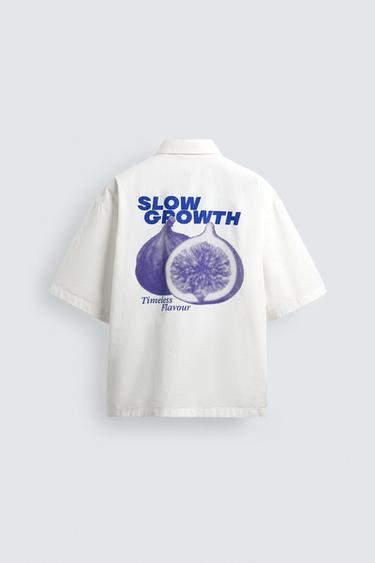 WASHED SHIRT WITH GRAPHIC PRINTS - White by Zara - Image 7