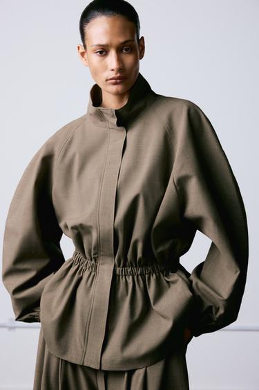 CHAQUETA PATA DE GALLO ZW COLLECTION - Beige-marro de Zara