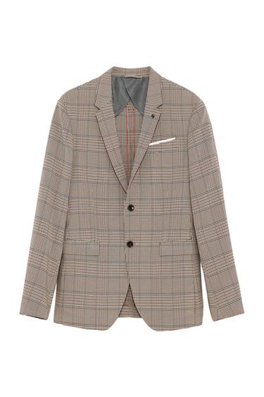 BEIGE CHECKED BLAZER