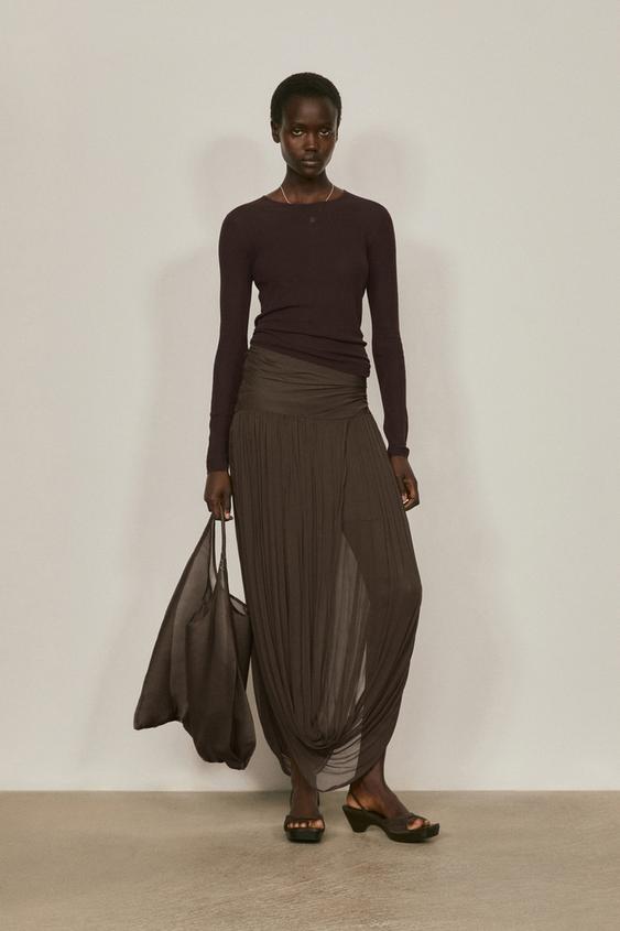 Midi skirt with puff detail - LIMITED EDITION from Zara - $390