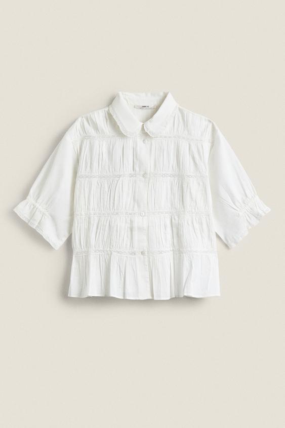 PLEATED SHIRT - Ecru | ZARA United States