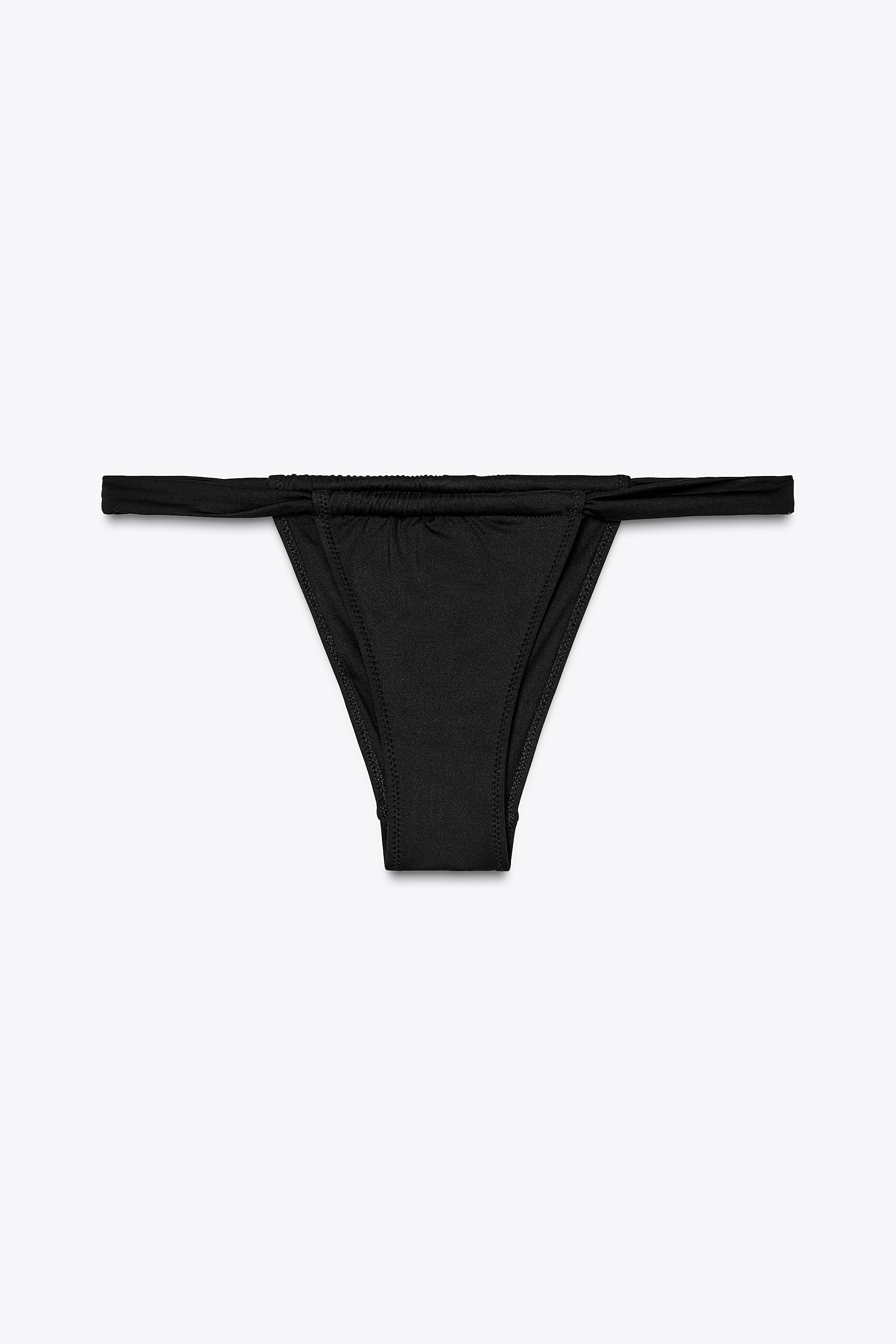 ZARA カーテンストリング ビキニボトム 2910/065 カーテンストリング ビキニボトム - ブラック | ZARA Japan / 日本